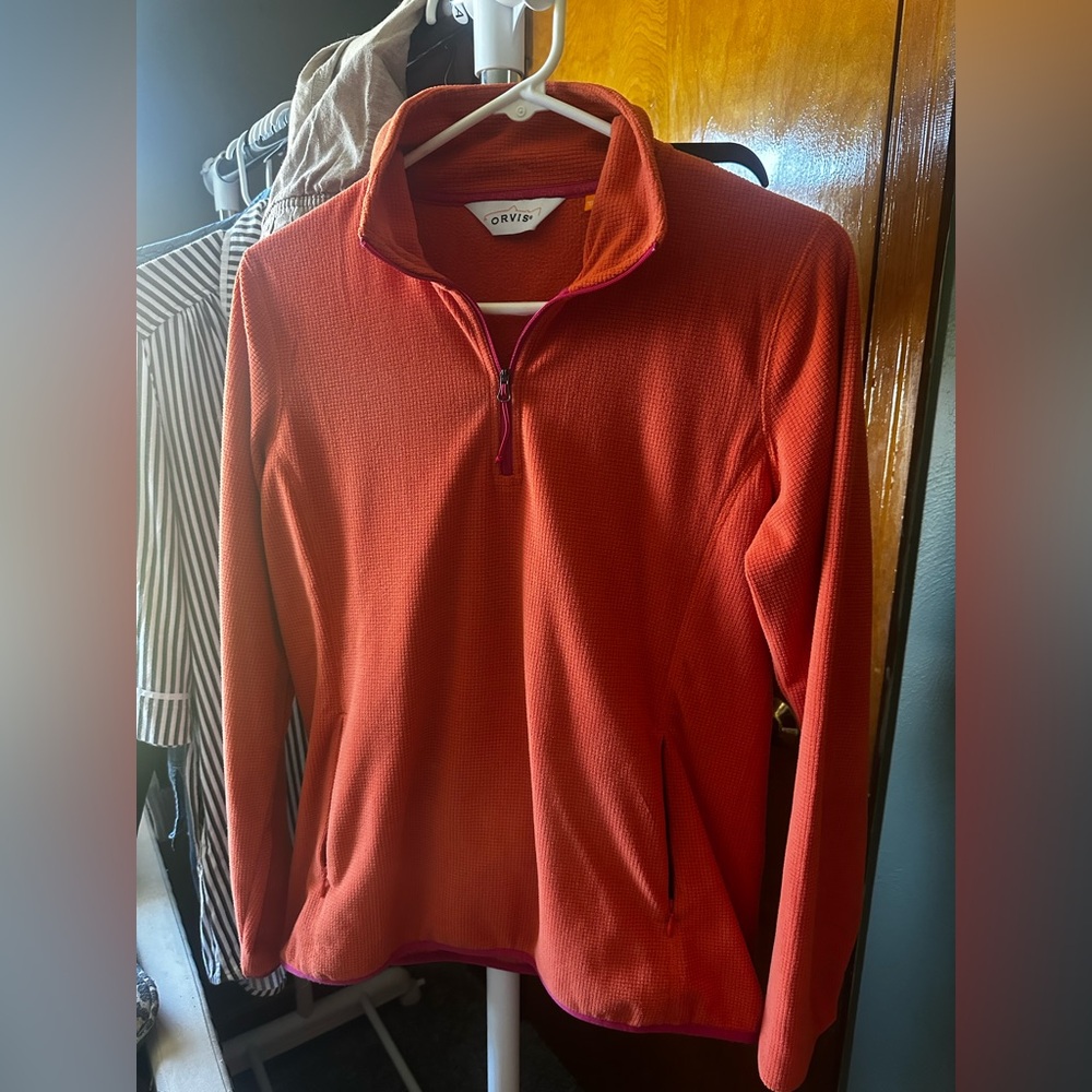 Orvis Women's Vibrant Orange Cowl Neck Sweater